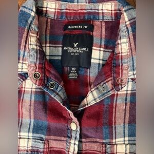 American Eagle Boyfriend fit Plaid Button shirt XS